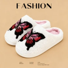 Women's Indoor Slippers - Skin-Friendly Fleece Lining, Soft & Warm, Non-Slip Rubber Sole, Lightweight, Comfortable & Breathable. Must-Have For Home! Women's Home Slippers, Fall/Winter Barefoot Slippers, Suitable For Halloween Outfits - 紅色 - 查看 1