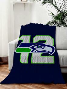 Seahawks 12th Man Flannel Throw Blanket  Plush & Cozy Football Gifts   MultiSize UltraSoft Warm Blanket  Perfect For Game Day, Home Decor, And Showing Team Spirit! - 白色 - 查看 4