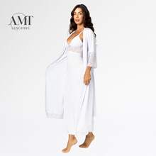 Long Nursing Nightgown And Long Robe Kit For Women - trắng - Xem 7