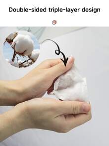 Double-Sided Makeup Remover Pads | 2-In-1 For Cleansing And Toning | Low Allergenicity, Non-Shedding, Resealable Packaging - White - View 6