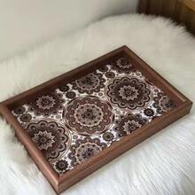 Bohemian-Style Wooden Trays, Tabletop Jewelry Trays, Decorative Pieces For Furniture, Exotic Style Storage Trays