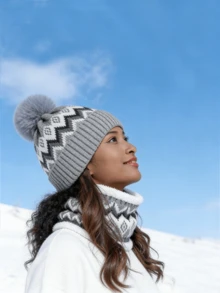 Women's Hat Set, Suitable As Winter Holiday Gift For Family, Friends, Girlfriend Vacation Outfits - Multicolor - View 5