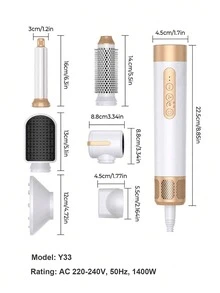 7-In-1 High Speed Hair Dryer, 110,000 RPM, With Straightener And Curler Attachments - View 2
