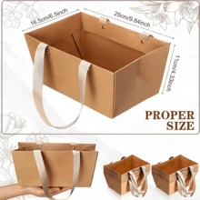 Túi quà tự làm, có quai xách, làm bằng giấy Kraft và bìa cứng, kích thước 9.8 x 6.5 x 4.3 inch, dùng để đóng gói quà tặng, thích hợp cho tiệc cưới, lễ tốt nghiệp, kỷ niệm hoặc trưng bày quà tặng. - Nhiều màu - Xem 5