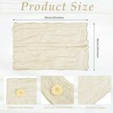 6pcs Set Gray-Blue Linen Table Runners, Boho Sheer Table Flags, Rustic Transparent Table Runners, Suitable For Wedding, Birthday, Baby Shower And Other Occasions Boho Dining Table Decor (Gray-Blue) - Dusty Blue - View 21