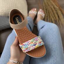 Sandary Flat Sandal – Comfort, Casual Style And Simple Braided Strap Neutral Rubber None Stylish Beach All Seasons - Fuera de color - Ver 1