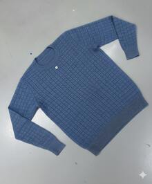 Men's Striped Knitted Sweater Blouse - Màu xanh lam - Xem 10