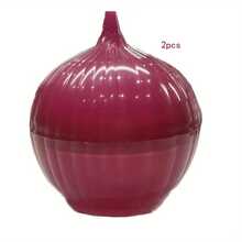 1pc Plastic Vegetable/Fruit Preservation Box, PP Material Onion/Garlic/Lemon Airtight Storage Container Set - Purple - View 9