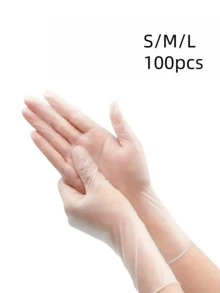 100 只一次性手套，超级耐用，透明丁腈一次性手套，厨房多用途防护，纹身，染发，染发，宠物护理，美容院和家庭清洁，多用途一次性手套，清洁小工具。 - 無色 - 查看 17