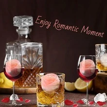 Ice Cube Tray  2 INCH Fun Shapes,Rose Ice Cube Mold,Rose Gift Ice Ball Maker Mold | Silicone Ice Cube Tray,Whiskey Ice Cubes Mold,Bourbon Ice Cube Molds Slow Melting Ice For Whiskey,Cocktails&Old Fashioned - 粉色 - 查看 3