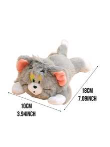 毛绒腕托垫 - 汤姆猫造型，符合人体工学，支撑键盘和鼠标，柔软短毛绒材质，粉色耳朵细节，可爱动漫动物桌面垫，适用于办公室电脑游戏设置，趣味动漫周边礼物，适合青少年女孩，可作为圣诞礼物或送给男朋友/女朋友，完美礼品兼桌面装饰，可爱小物 - 湯姆 - 查看 9