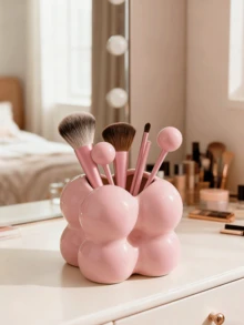 High-End Donut-Shaped Nordic Style Vanity Brush Holder, Makeup Brush Storage Tube, Comb Holder, Multi-Functional Pen Cup Decor, Large Capacity, Suitable For Office, Home Decor And Storage Space, Best Mother's Day Gift - Multicolor - View 4