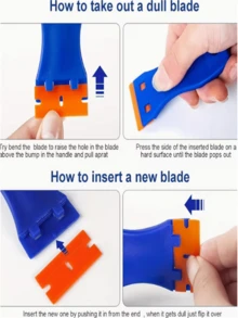 2/1 Plastic Scraper, With 10/20 Blades - Multi-Blade Cleaning Tool, Can Remove Stickers And Labels, Textured Non-Slip Handle, Suitable For Home Use - Multicolor - View 7