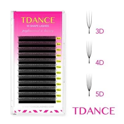 TDANCE 1 caja de 12 pares de pestañas postizas en forma de U, YY/3D/4D/5D, 0.07mm, gruesas, pestañas postizas en forma de U de 8-15mm en mezcla
