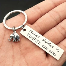 Inspirierender Schlüsselanhänger aus Edelstahl mit positivem Elefanten-Motiv für Herren, Auto, Rucksack Dekoration