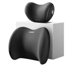 Car Headrest Neck Support Cotton Lumbar Protector Waist Cushion For Car - 黑色 - 查看 1