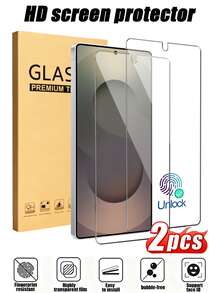Bộ 2 miếng dán màn hình cường lực 9H phủ toàn màn hình, phù hợp với Galaxy S26 Ultra S25+ S25 S24 Ultra S24+ S24FE S24 S23+ S23 S22+ S22 S21+ S21, siêu trong suốt, chống trầy xước, chống bám vân tay, chống sốc và chống rơi vỡ. - Trong sáng - Xem 12