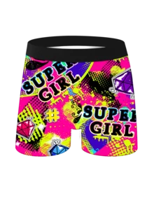 3pcs Men's Fashion Graffiti Printed Shorts Set: Printed Digital Boxer Briefs, Funny Printed Boxing Briefs, Knitted Elastic Breathable Comfortable Men's Underwear, Breathable Skin-Friendly Fashionable Sports Briefs - Multicolor - View 6