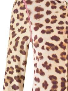 Women Fashion Leopard Printed Hoodie Zipper Long Sleeves 2pcs Sets Casual Y2K Street Party Spring Clothes - Màu Khaki - Xem 6