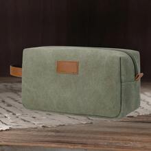 1pc Customized Men's Canvas Toiletry Bag, Large Capacity Handheld Travel Organizer, Men's PU Leather Cosmetic Bag, Can Be Engraved With Name/Letter, Men's Leather Accessories, Suitable For Business Trip, Commute, Gym, Groomsmen, Father's Day, Birthday, Anniversary, Valentine's Day, Gift For Husband, Dad, Son, Boyfriend, Bachelor, Christmas - Multicolor - View 18