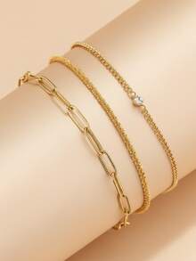 Aomogo 2入組嘻哈時尚不銹鋼粗鏈手鍊，男女通用日常佩戴 - 手鍊 - 查看 6