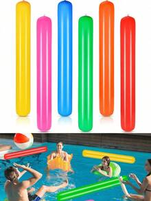 1pc Inflatable Pool Foam Stick, Colorful PVC Floating Accessory, Suitable For Adult Outdoor Water Sports Games, Beach Pool Party Decor, Inflatable Floating Board - Multicolor - View 9