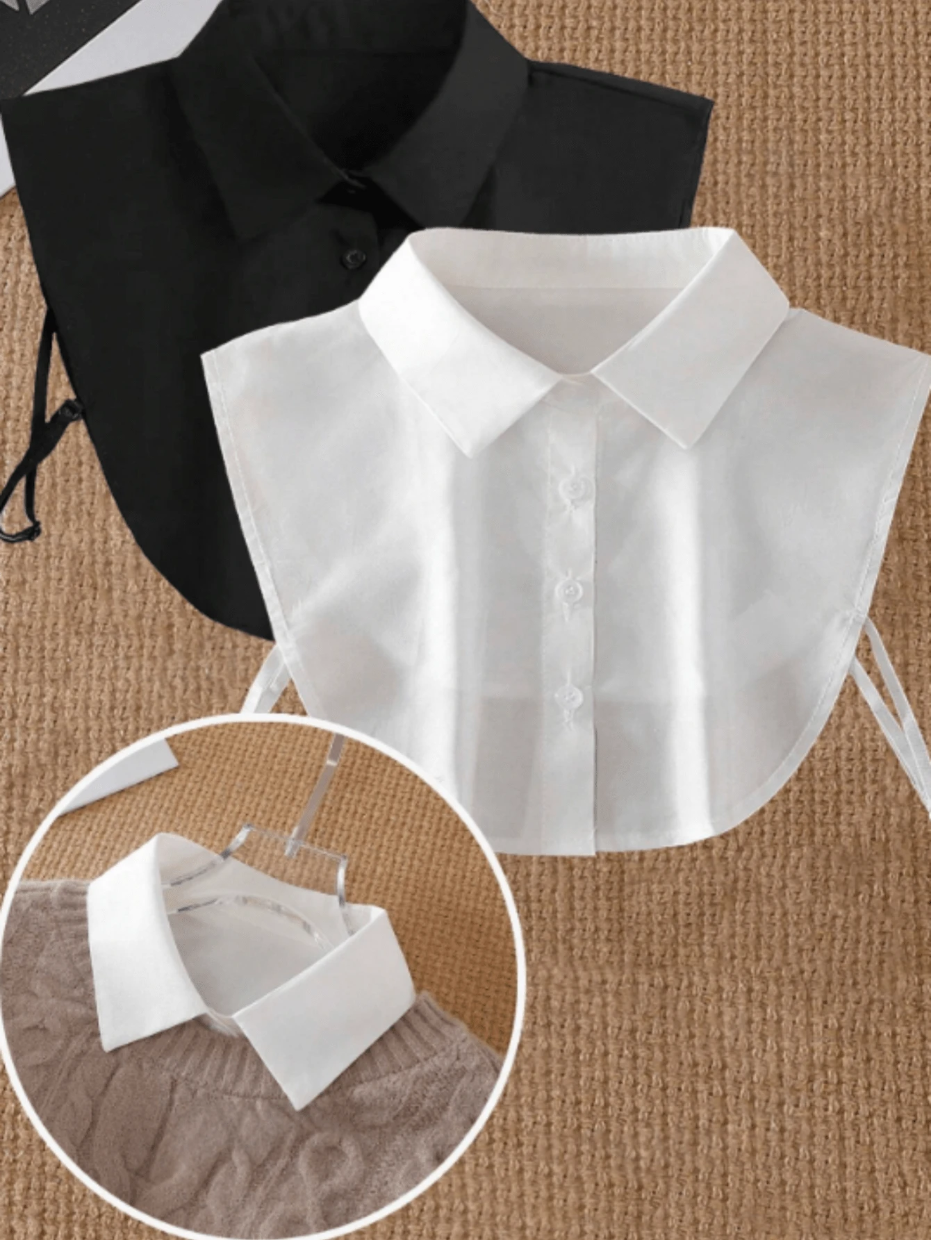 2/4pcs Unisex Detachable Sleeveless Fake Collar - Suitable For Business And Casual Occasions - Multicolor - View 1