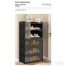 3/4/5/6/7 Tier Shoe Rack, Suitable For Wardrobe, Plastic Shoe Rack, Shoe Storage Box, Stackable Transparent Door Shoe Box, Easy To Assemble Shoe Cabinet, Accessories For Living Room Entryway, Bedroom And Dorm, Storage And Organization. Kitchen Storage Shelf, Living Room Toy Rack, Bedside Cabinet, Christmas Gift, Storage Box - Multicolor - View 9