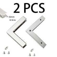 2pcs Metal Rectangular Protector Clips, Handbag Notebook Corner Guards, Shoulder Bag Rivet Decorative Accessories, Luggage Hardware - Multicolor - View 9