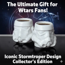 Star Wars And Stormtrooper 3D Mini Mug Set, 2 White Ceramic Coffee Cups, Valentine's Day Gift, New Year And Birthday Gift, Perfect Birthday Present (With Gift Box)