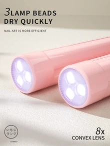 XEIJAYI 粉色 [不含電池] 便攜式美甲 LED 燈筆迷你美甲燈，適用於假指甲烘乾燈，白色單指烘乾機，適用於指甲、腳趾甲、凝膠指甲油 LED 燈 - 粉色 - 查看 7