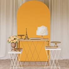 Uma Capa Para Painel Romano Picolé Tecido Em Malha Gel Cor Única Decoração Festa Evento 2,0m X 1,0m - Amarelo mostarda - Visão 2