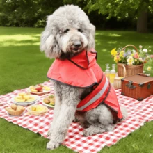 BJAYPET 1pc Reflective Dog Raincoat For Medium/Large Dogs, Lightweight Pet Rainwear For Outdoor Use - Red - View 16