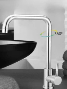 1PC Stainless Steel Kitchen Faucet 360 Rotate Flexbible Kitchen Tap Faucet Deck Mount Cold Hot Water Sink Mixer Kitchen Basin Wash Basin Stand Basin Mixed Kitchen Hot And Cold(Chrome, Black,Gold,Selectable) - Multicolor - View 8