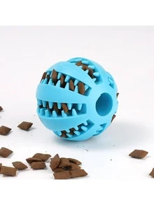 Natural Rubber Durable Interactive Pet Chew Toy Ball, Dog Dental Cleaning Snack Toy - Multicolor - View 5