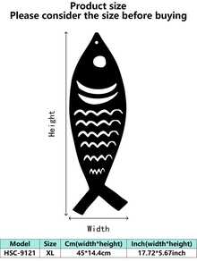 1 pieza (20-60cm), Decoración de pared de pez de metal estilizado, con diseños de peces de patrones negros detallados, en un estilo minimalista artístico, ideal para amantes de la decoración del hogar moderna, tema minimalista acuático - perfecto para Halloween/Navidad/Día del Niño, fiestas en el hogar/proyectos DIY/inauguraciones de casa, cocina/sala de estar/dormitorio/balcón, primavera/verano, colgante decorativo - Multicolor - Ver 34