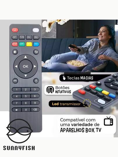 Controle Remoto Universal Programável | Kit Completo com Botões Inteligentes para TV e Box