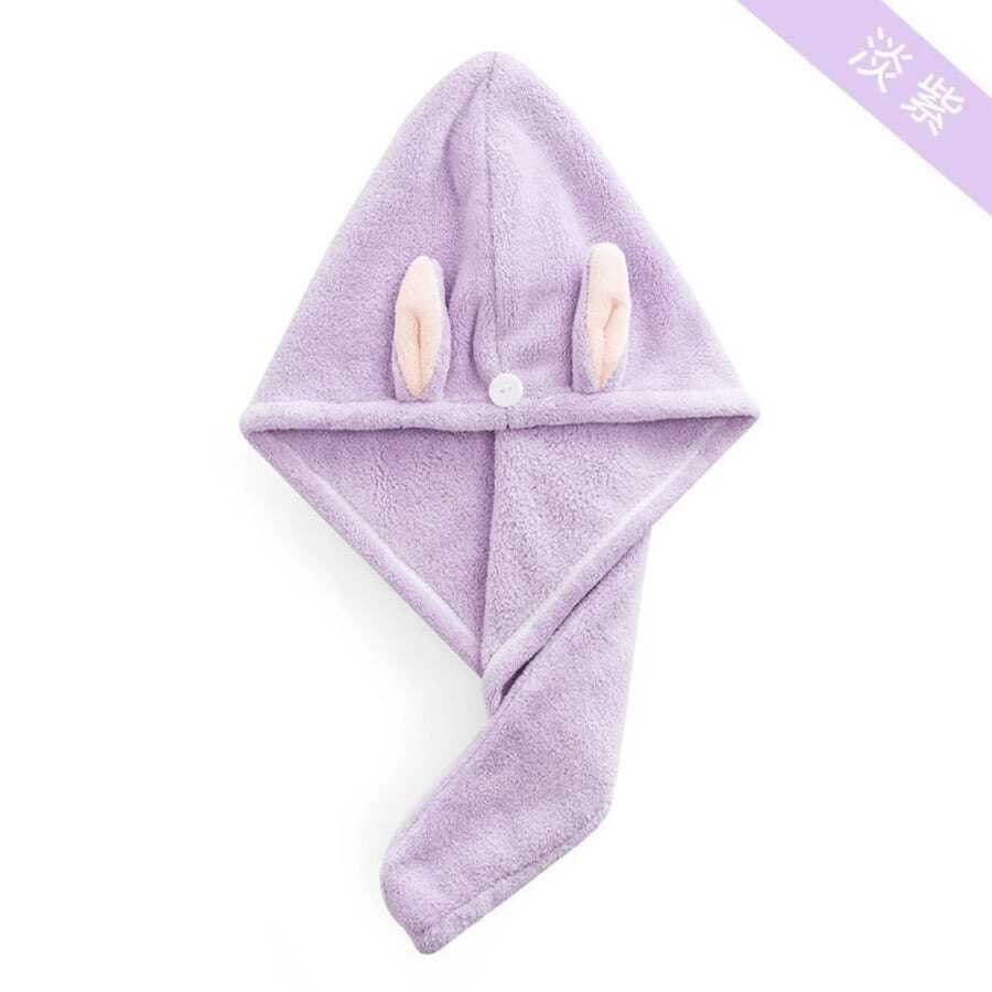 Hair Drying Cap - [Purple] Rabbit Ear Style - View 1