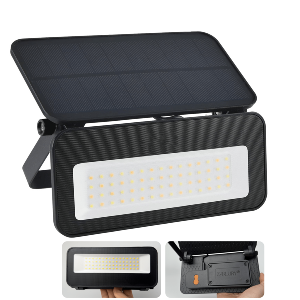 Zarlury Lámpara Solar de Pared 1200LM con Sensor PIR, 3 Modos + 3 Tonos de Luz, Batería Desmontable 3600mAh, Vidrio Texturizado, IP65 para Jardín, Terraza, Entrada y Pasillos. Fácil instalación y súper brillante.