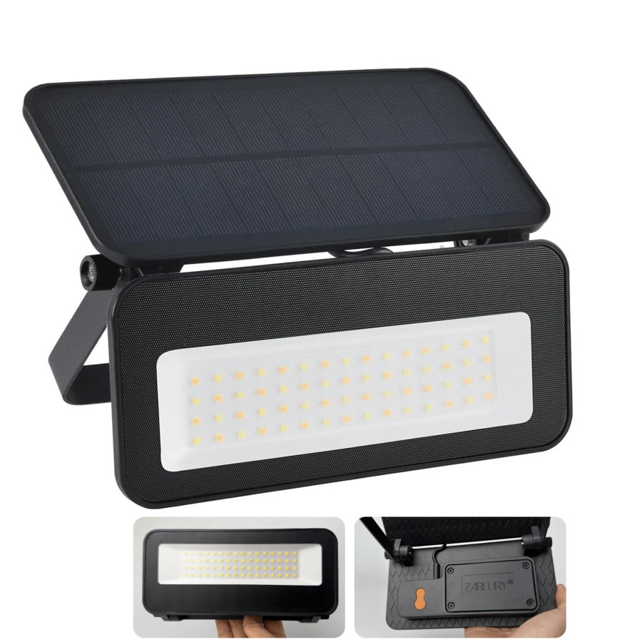 Zarlury Lámpara Solar de Pared 1200LM con Sensor PIR, 3 Modos + 3 Tonos de Luz, Batería Desmontable 3600mAh, Vidrio Texturizado, IP65 para Jardín, Terraza, Entrada y Pasillos. Fácil instalación y súper brillante.