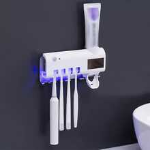 Toothbrush Holder Toothpaste Dispenser Solar Energy Bathroom Toothbrush Storage Box Multi-Function Storage Holder Home Bathroom Decor Back To School - 1 - Xem 1