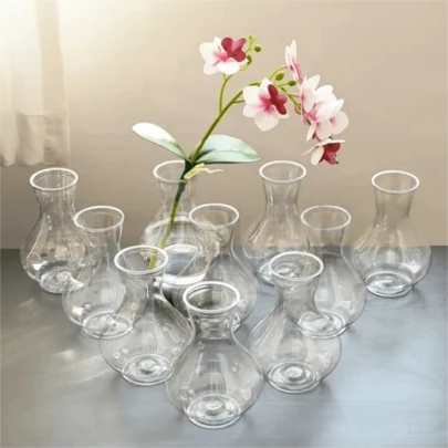 6/8pcs Cylindrical Plastic Vases, Transparent Slim Single Stem Vases, Minimalist Style Bulk Vases, Home Decor, Suitable For Wedding, Birthday, Bridal Shower, Party, Dining Table Decoration, Modern Vases Decor Stylist, Party Organizer