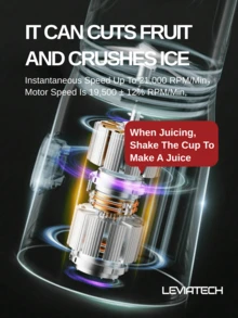LEVIATECH 450ml Portable Electric Juicer Blender, Shake Cup Design, USB Rechargeable, Multi-Function For Home Use, Comes With 2 Small Juicing Cups, Mini Wireless Juice Cup, Long Battery Life, Suitable For Kitchen, Home And Travel Fruit Blender