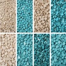 20pcs 8-10mm Heart, Teardrop & Round Shaped Natural Stone Cabochons, Semi-Bezel Setting, DIY Jewelry Supplies - Blue and White - View 13