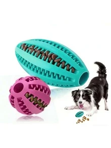Natural Rubber Durable Interactive Pet Chew Toy Ball, Dog Dental Cleaning Snack Toy - Multicolor - View 10