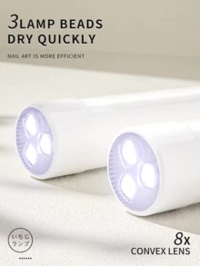 XEIJAYI 白色 [不含電池] 便攜式美甲 LED 照甲燈筆 Mini 假指甲烘乾燈 單指烘乾機 適用指甲、腳趾甲、凝膠指甲油 LED 燈 - 白色 - 查看 7