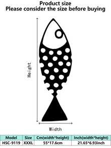 1 pieza (20-60cm), Decoración de pared de pez de metal estilizado, con diseños de peces de patrones negros detallados, en un estilo minimalista artístico, ideal para amantes de la decoración del hogar moderna, tema minimalista acuático - perfecto para Halloween/Navidad/Día del Niño, fiestas en el hogar/proyectos DIY/inauguraciones de casa, cocina/sala de estar/dormitorio/balcón, primavera/verano, colgante decorativo - Multicolor - Ver 37