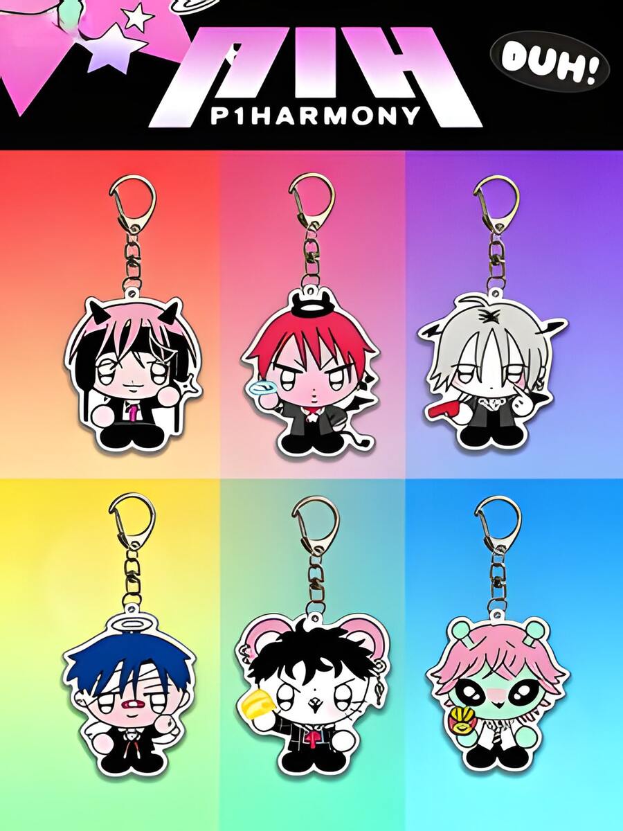 1pc Stylish Portable K-Pop P1Harmony Seoul Cartoon Lightstick Keychain (Bag/Car Charm) For Teachers, Friends, Sisters – Daily Accessorizing & Gifting,Valentine's Day - Multicolor - View 1