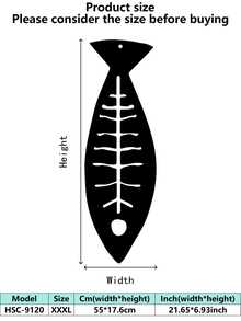 1 pieza (20-60cm), Decoración de pared de pez de metal estilizado, con diseños de peces de patrones negros detallados, en un estilo minimalista artístico, ideal para amantes de la decoración del hogar moderna, tema minimalista acuático - perfecto para Halloween/Navidad/Día del Niño, fiestas en el hogar/proyectos DIY/inauguraciones de casa, cocina/sala de estar/dormitorio/balcón, primavera/verano, colgante decorativo - Multicolor - Ver 45
