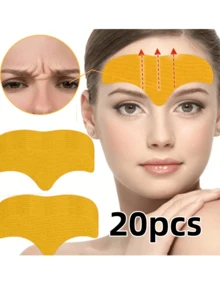 10pcs Anti-Wrinkle Forehead Wrinkle Removal Gel Patches, Tightening Face Mask, Anti-Aging Collagen Facial Care - Yellow - View 12